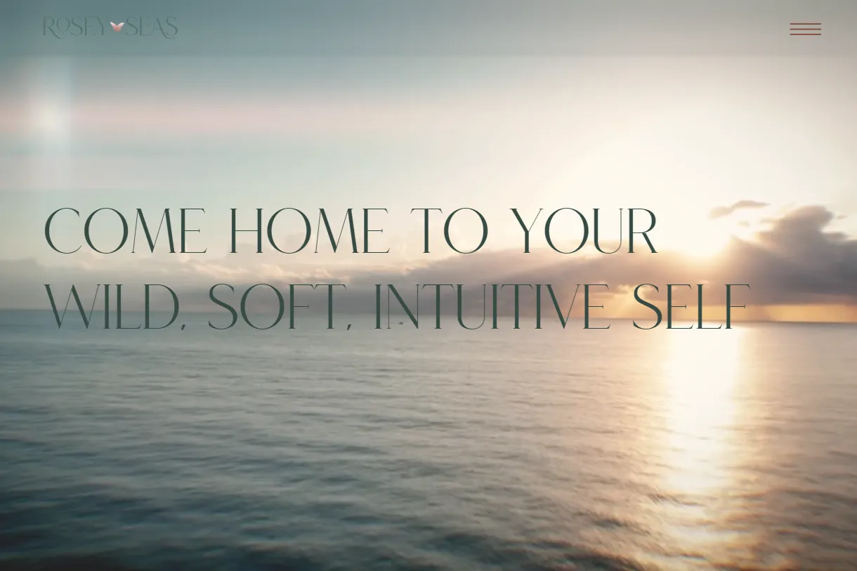 The live Rosey Seas homepage, a wellness site by Magenta Web